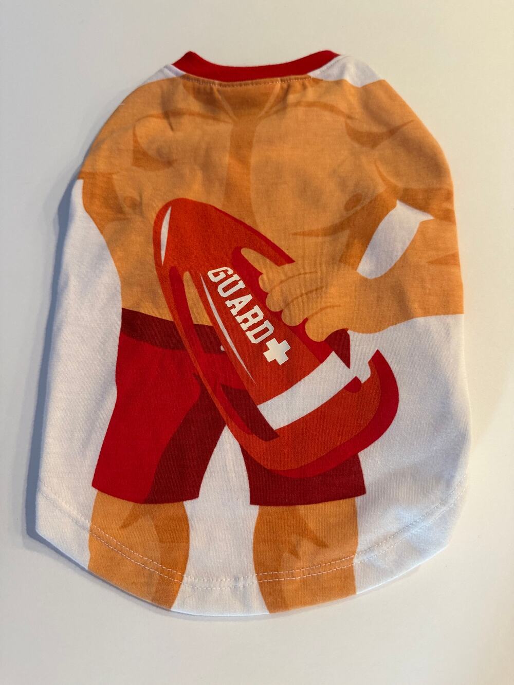 Top Paw Size Medium Lifeguard Costume Dog Shirt - Red Guard Buoy